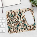Western Longhorn Mousepad – Boho Design mit Federn