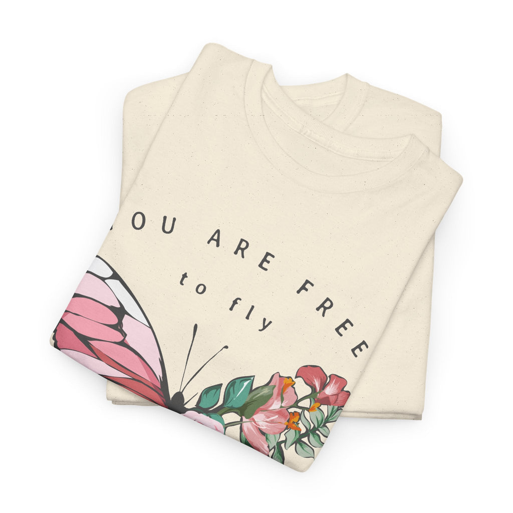 “You Are Free to Fly” Butterfly T-Shirt – Blumen & Inspiration Grafik-T-Shirt