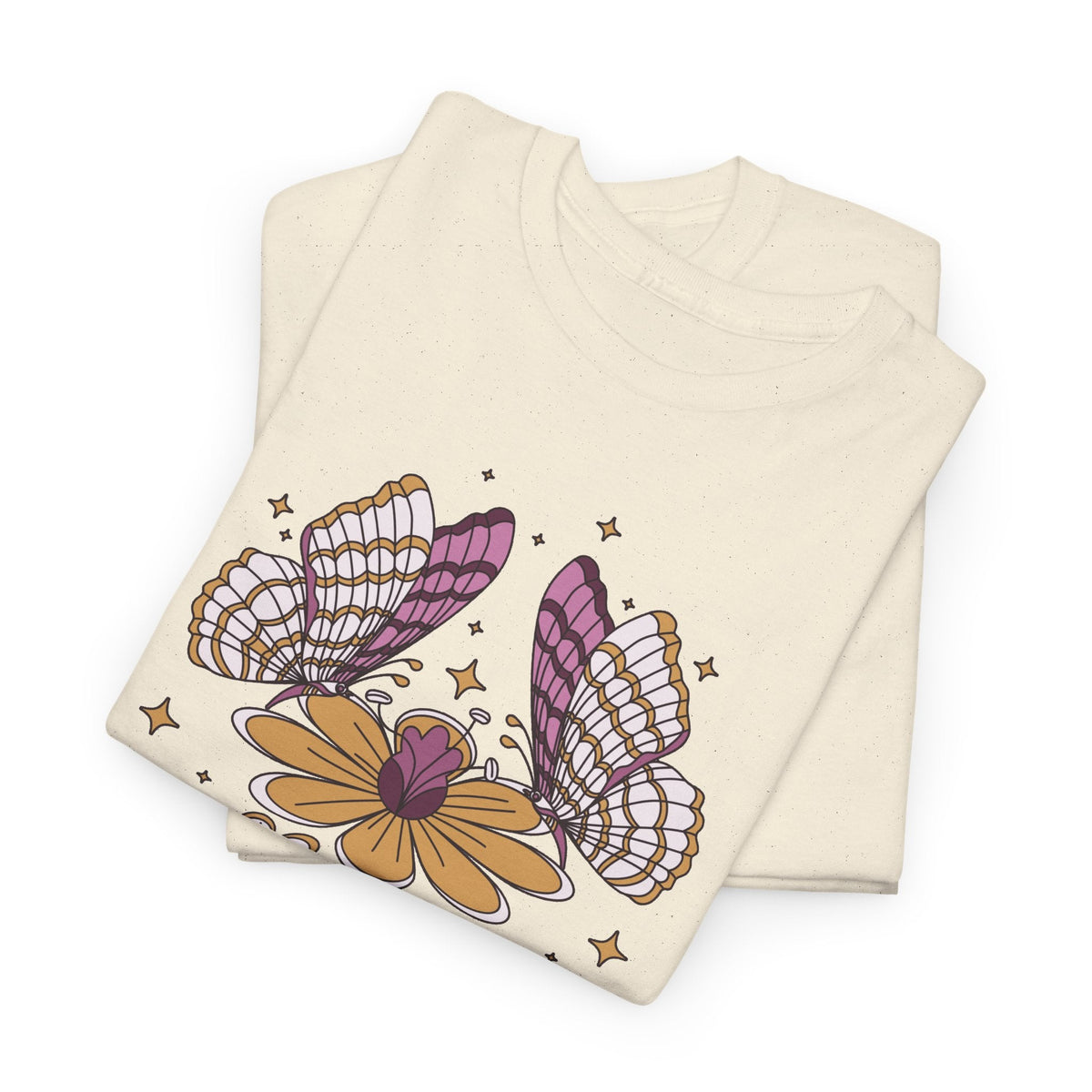 Butterfly & Flowers T-Shirt – Boho-Blumen Grafik-T-Shirt