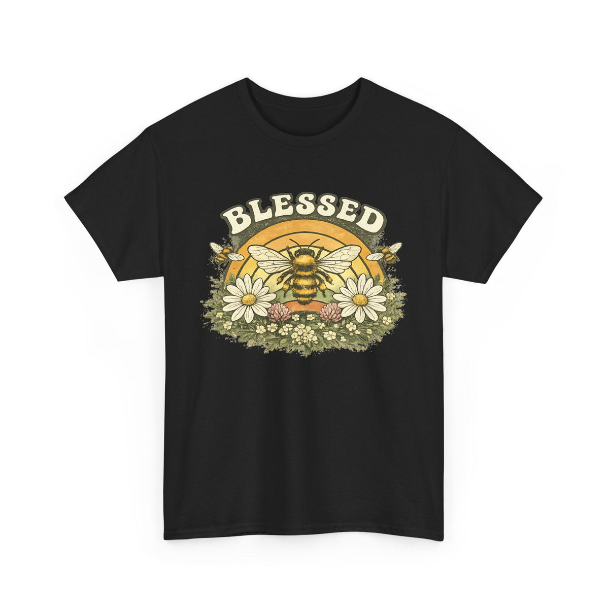 Blessed Bee T-Shirt – Christlicher Glaube & Blumen-Biene Grafik-T-Shirt