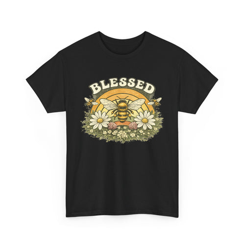 Blessed Bee T-Shirt – Christlicher Glaube & Blumen-Biene Grafik-T-Shirt