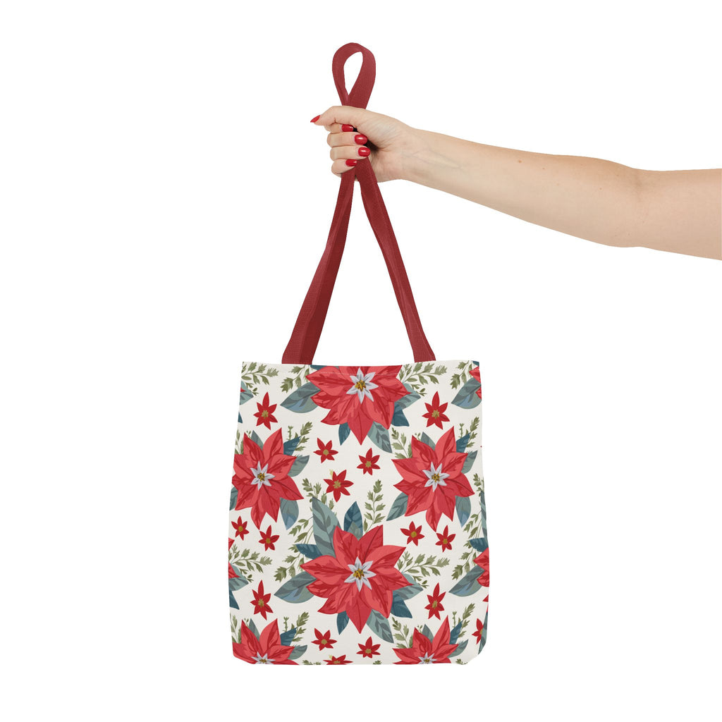 Weihnachtsstern Stofftasche – Festliches Blumenmuster