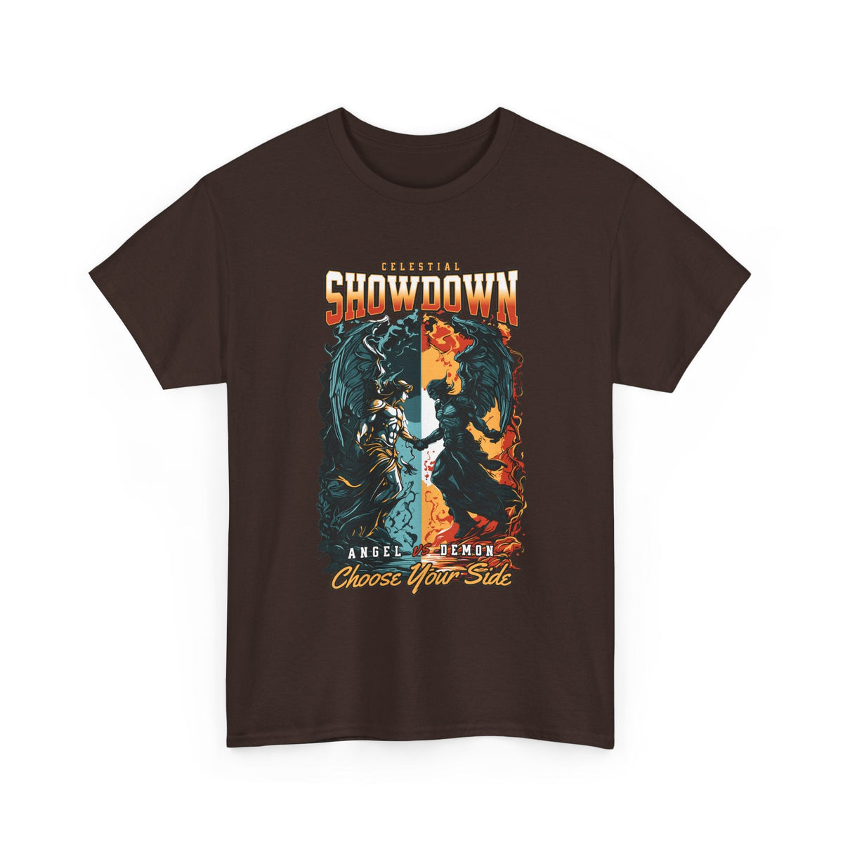 Angel vs. Demon T-Shirt – Dark Fantasy Engel vs. Dämon Grafik-T-Shirt