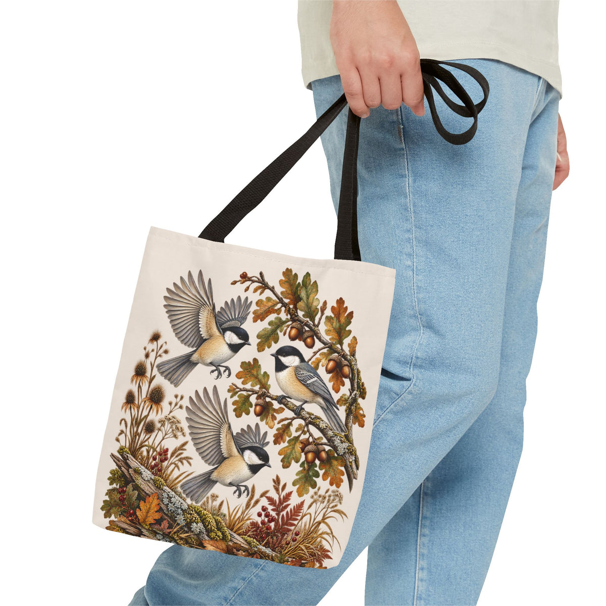 Vogel Stofftasche – Vintage Meisen & Naturmotiv Einkaufstasche