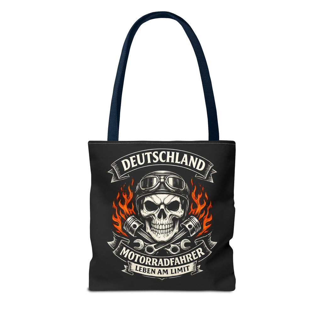 Motorradfahrer Stofftasche – Deutschland Biker Totenkopf Motiv