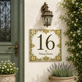 Personalisiertes Hausnummernschild – Elegantes Keramikdesign P19