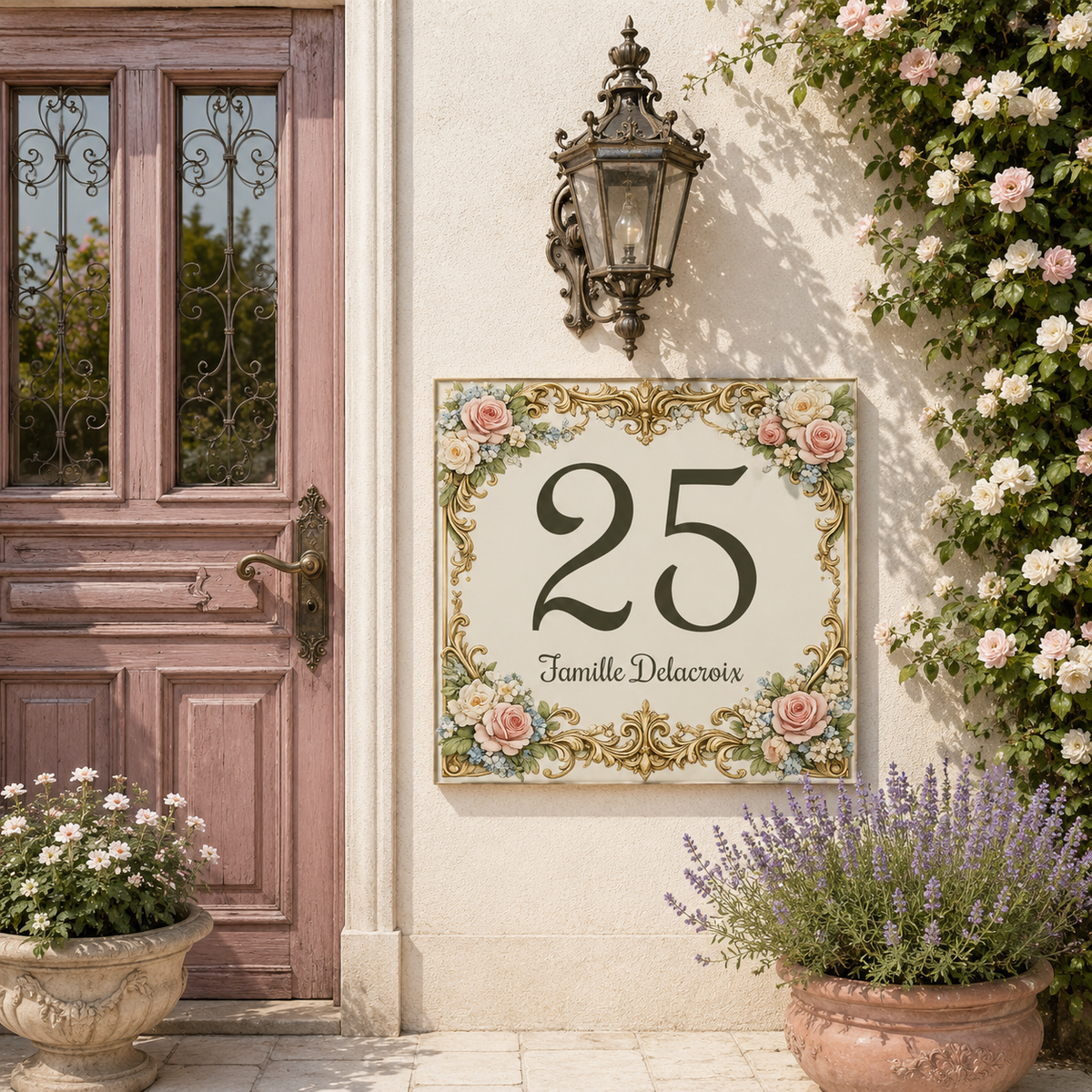 Personalisiertes Hausnummernschild für Pension & Ferienwohnung P20
