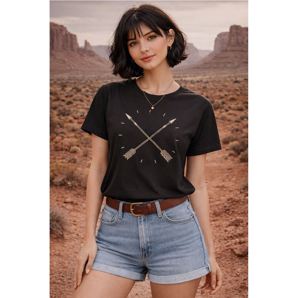 Crossed Arrows T-Shirt – Minimal Boho Outdoor & Abenteuer Grafik-T-Shirt
