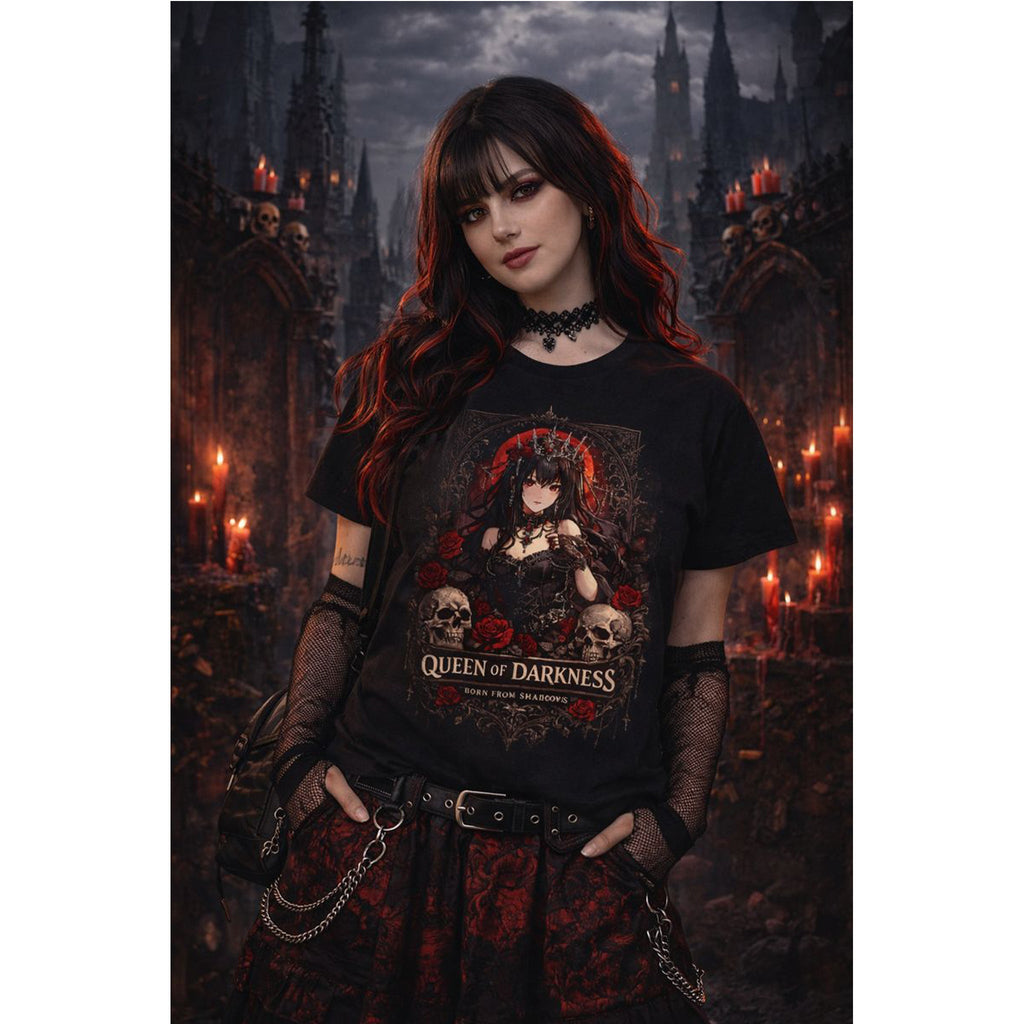 Queen of Darkness T-Shirt – Gothic Girl Dark Fantasy Grafik-T-Shirt