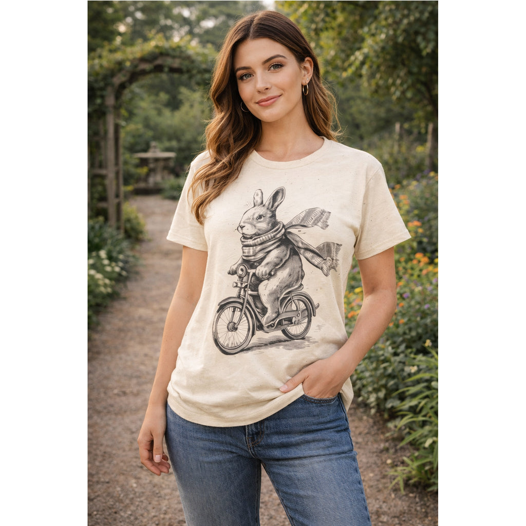 Bicycle Bunny T-Shirt – Lustiger Vintage-Hase Grafik-T-Shirt