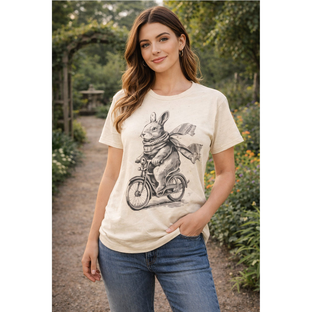 Bicycle Bunny T-Shirt – Lustiger Vintage-Hase Grafik-T-Shirt