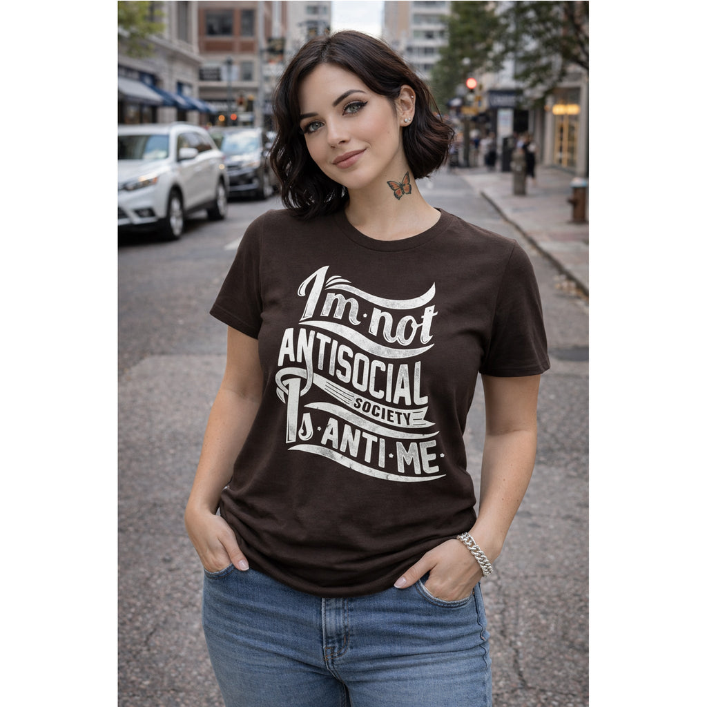 “I’m Not Antisocial, Society Is Anti-Me” T-Shirt – Lustiger Introvert Grafik-T-Shirt
