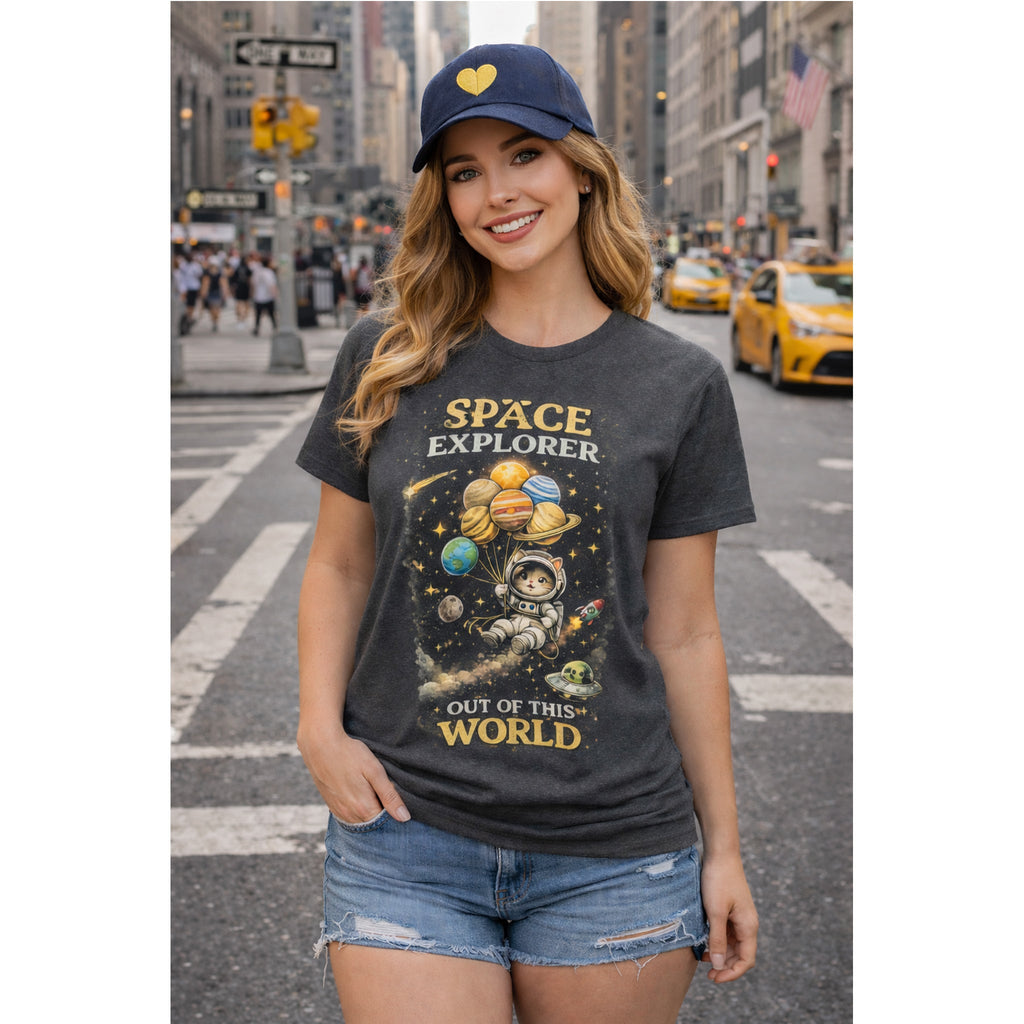 Space Explorer T-Shirt – Astronaut, Galaxie & Planeten Grafik-T-Shirt