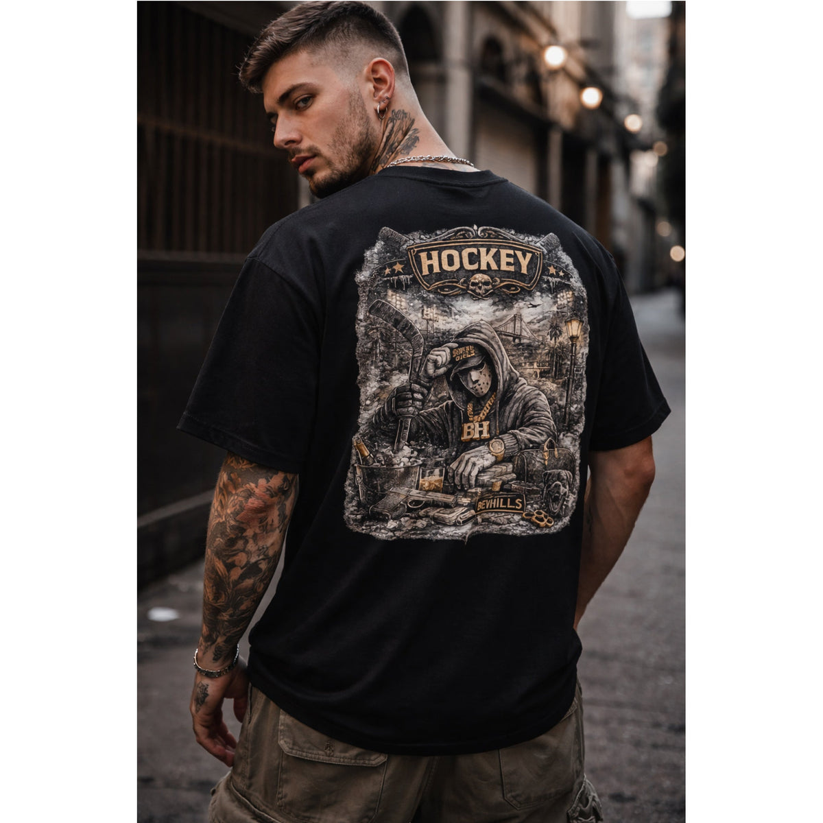 Hockey Streetwear T-Shirt – Urban Oversized Grafik-T-Shirt