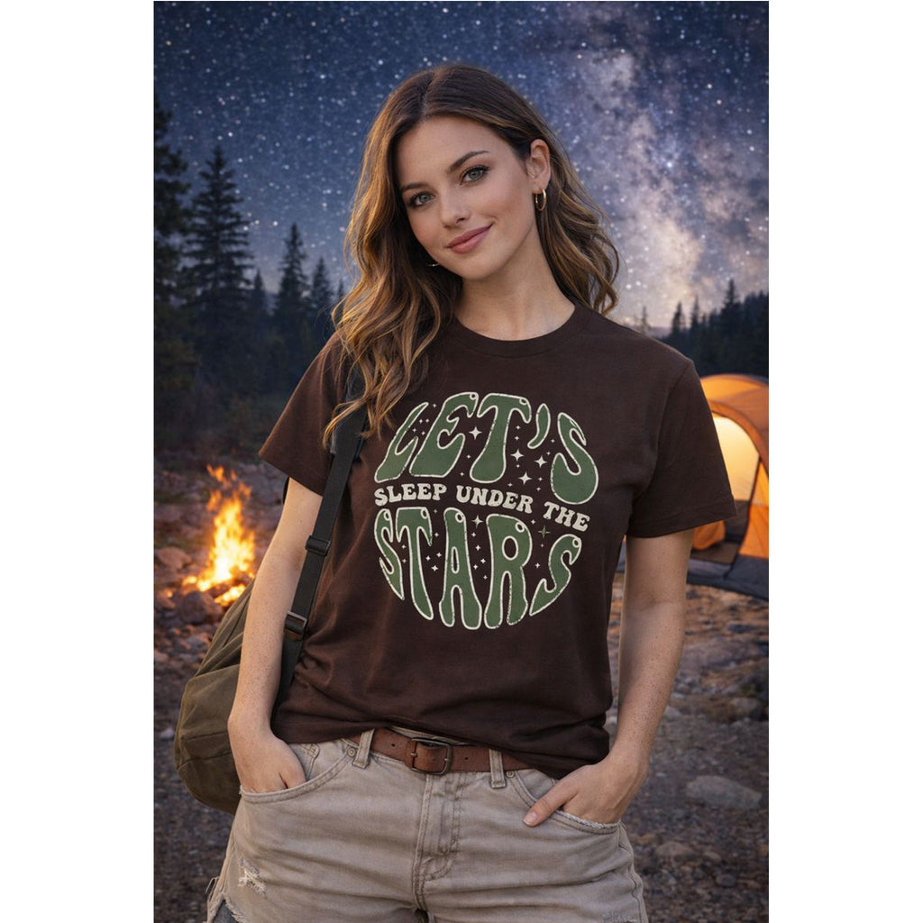“Let’s Sleep Under the Stars” T-Shirt – Camping & Outdoor Grafik-T-Shirt