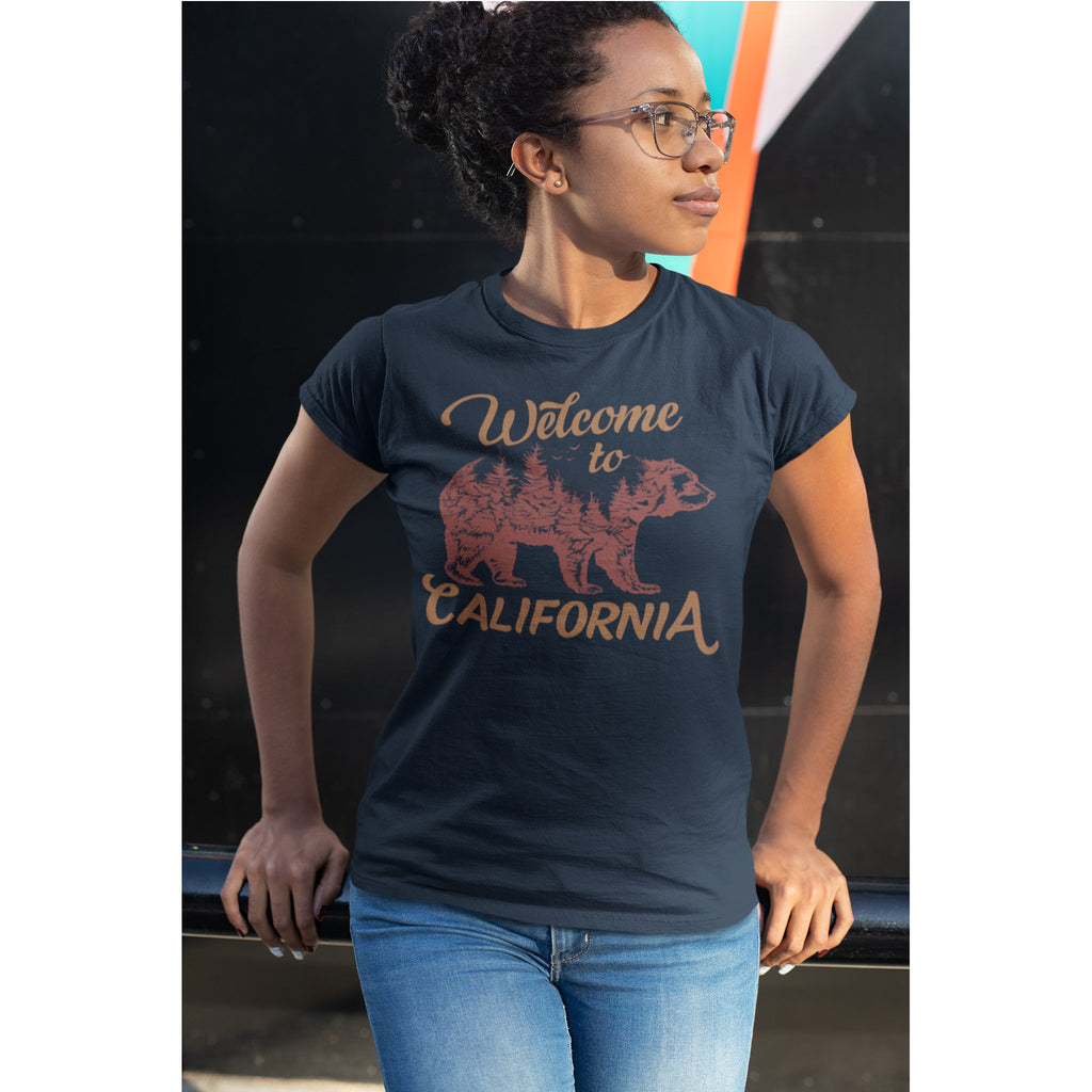 Welcome to California T-Shirt – Vintage Kalifornien-Bär Grafik-T-Shirt