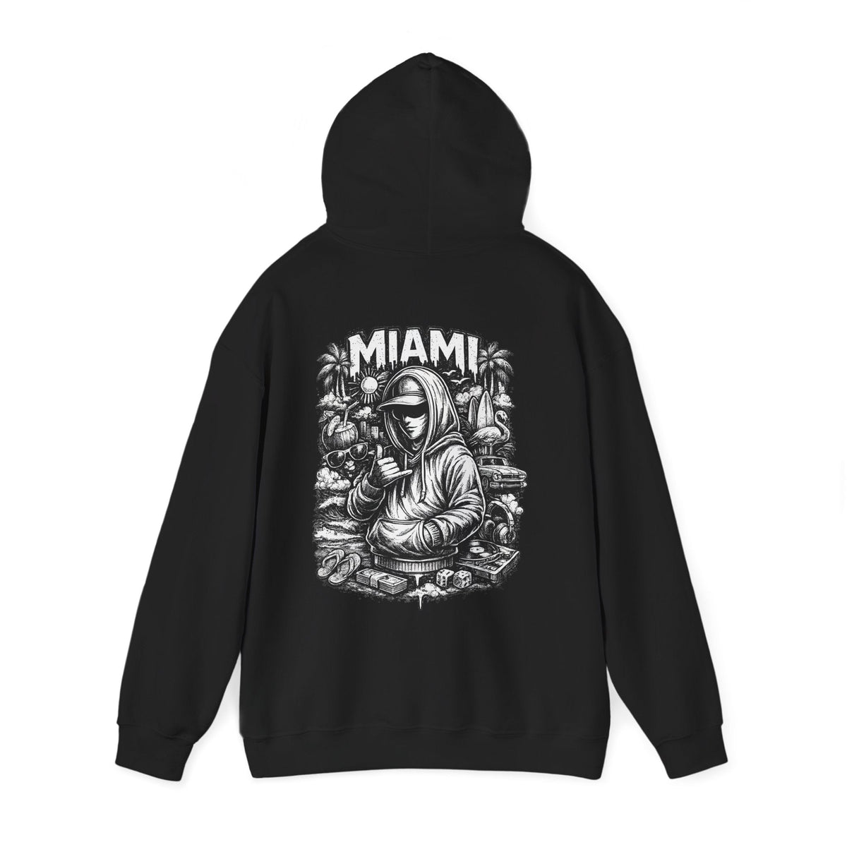 Miami Hoodie Streetwear Hoodie mit Grafik Urban Style Hoodie Hip Hop Hoodie Geschenk für Männer – Kalabula