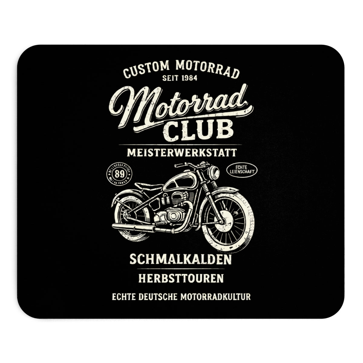 Schmalkalden Motorrad Mousepad – Motorradclub Retro Design – Mousepad von Kalabula, 23,2 × 19,4 cm
