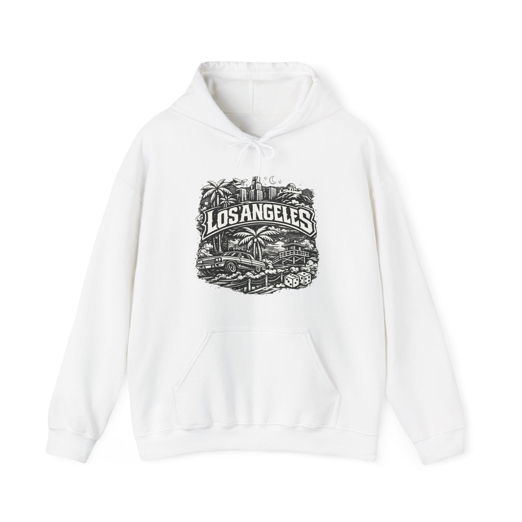 Los Angeles Vintage Skyline Hoodie Retro Palm Tree Cityscape Hoodie – Kalabula