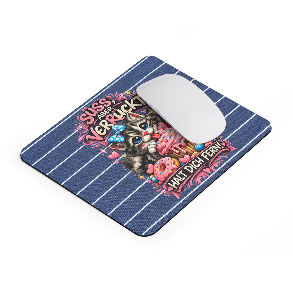 Süß aber verrückt Mousepad – Lustige Katze mit Spruch – Mousepad von Kalabula, 23,2 × 19,4 cm