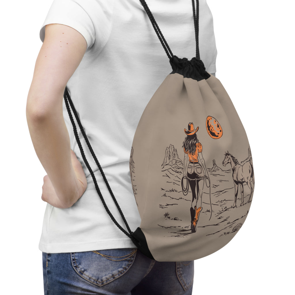 Cowgirl Turnbeutel – Western Pferde & Wüsten Design von Kalabula