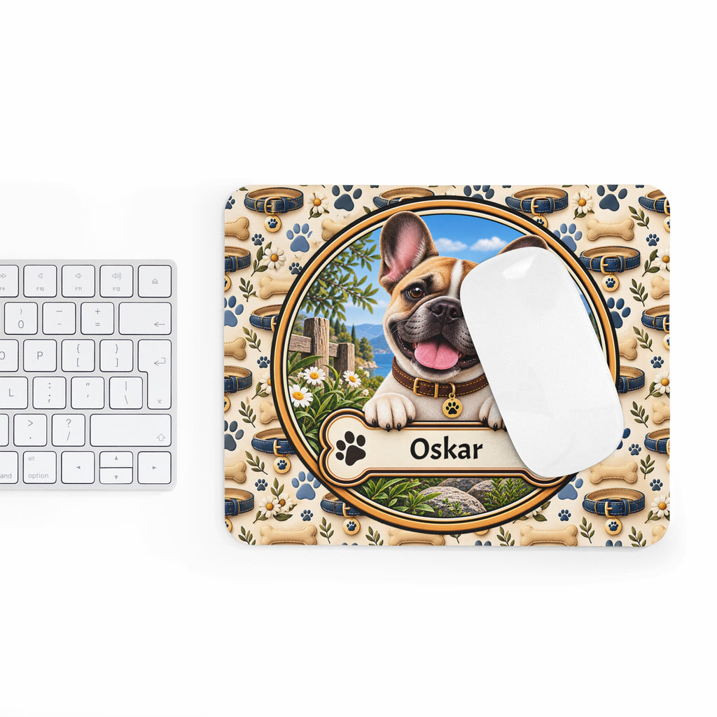 Personalisiertes Französische-Bulldogge-Mousepad mit Name