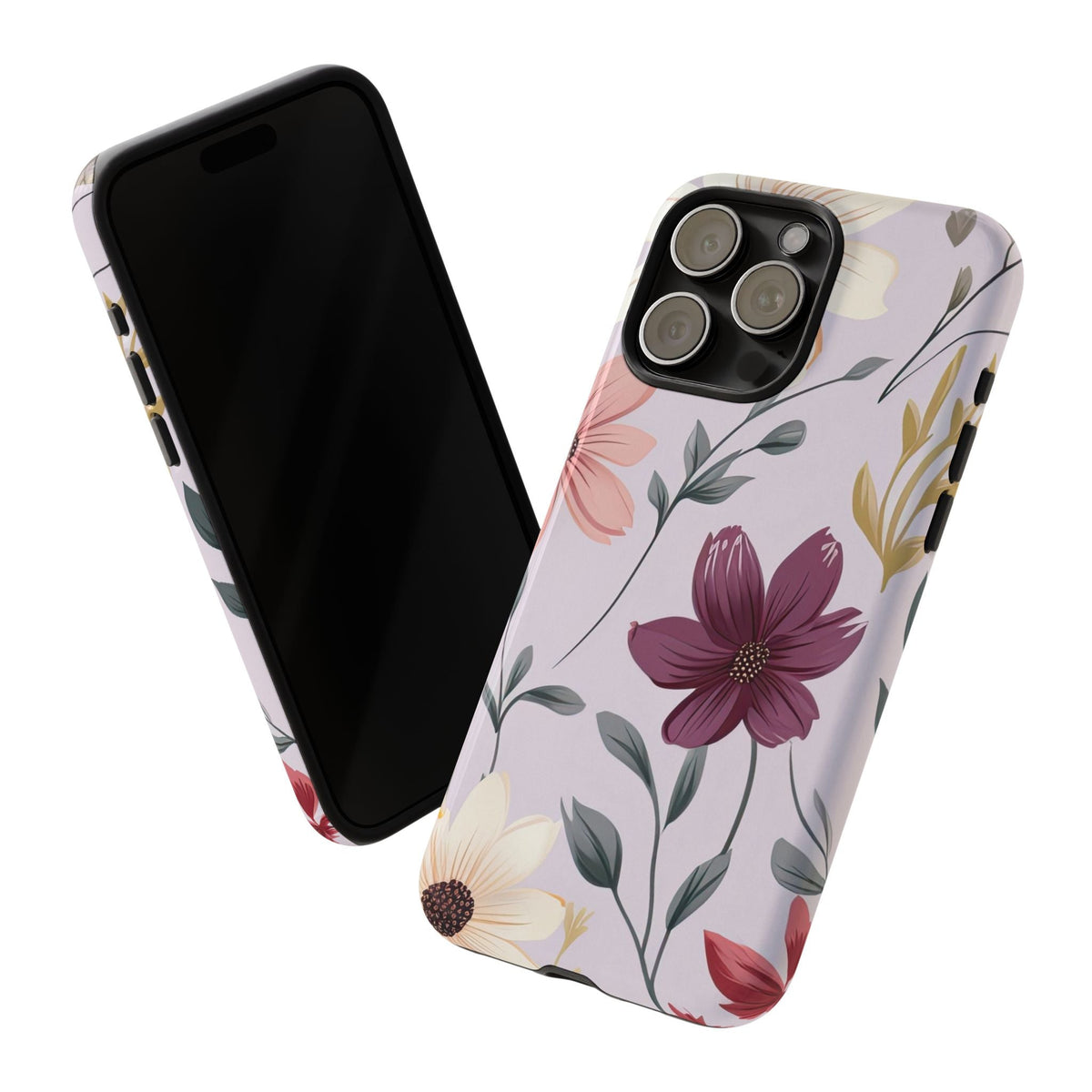 Elegante Wildblumen Robuste Handyhülle – Sanftes Pastell-Blumendesign