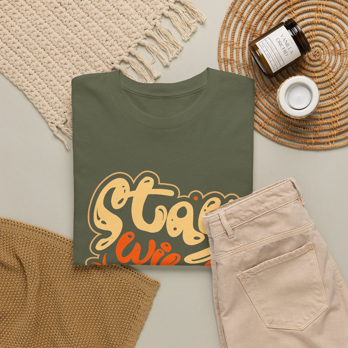 “Stay Wild and Free” T-Shirt – Boho & Natur Grafik-T-Shirt