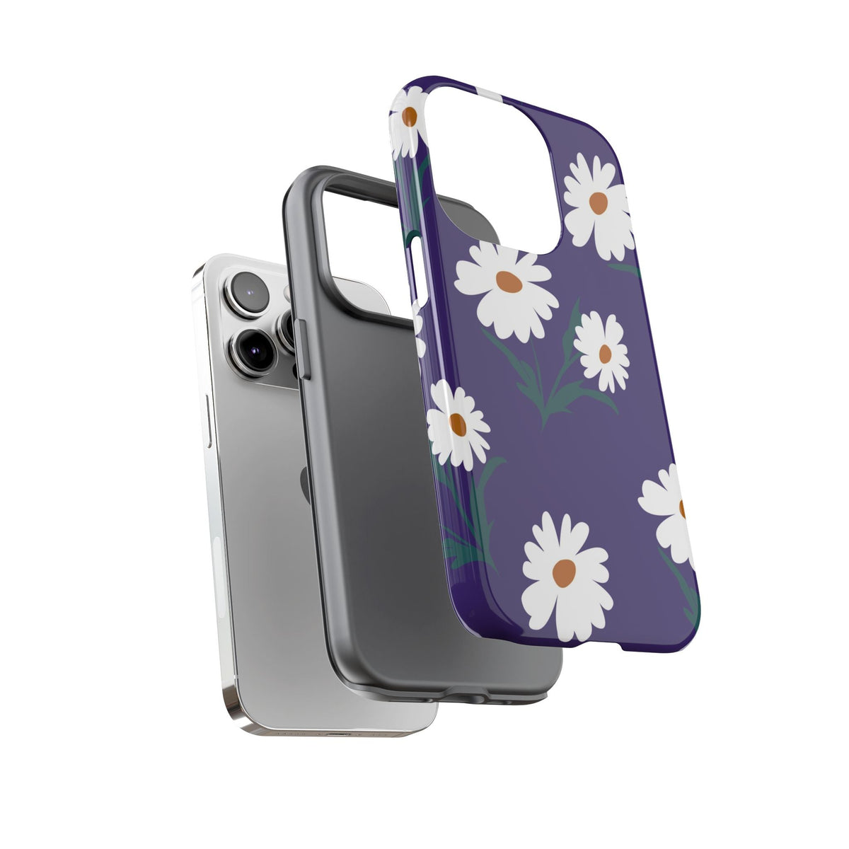 Lila Gänseblümchen Robuste Handyhülle – Blumenes Blumendesign