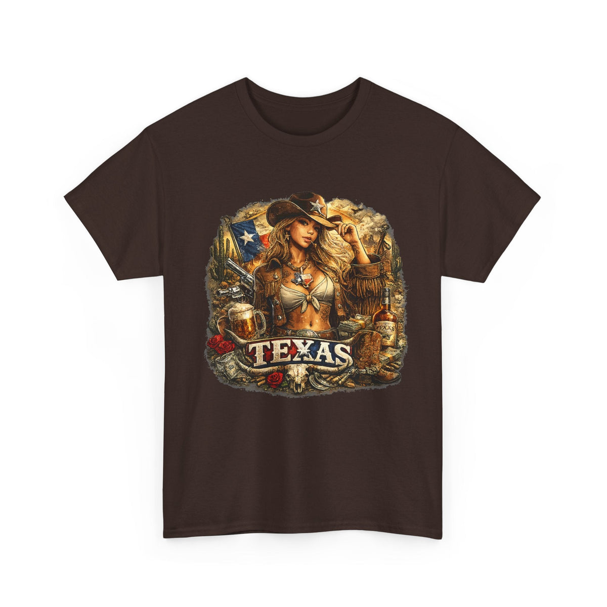 Texas Cowgirl T-Shirt – Vintage Western & Rodeo Grafik-T-Shirt