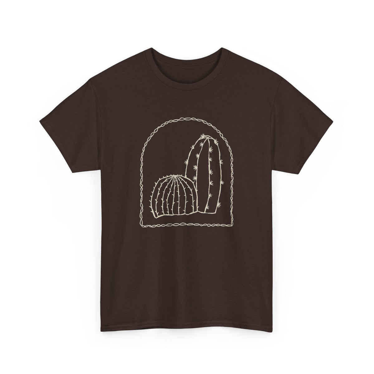 Minimal Cactus T-Shirt – Wüsten-Line-Art Unisex Grafik-T-Shirt