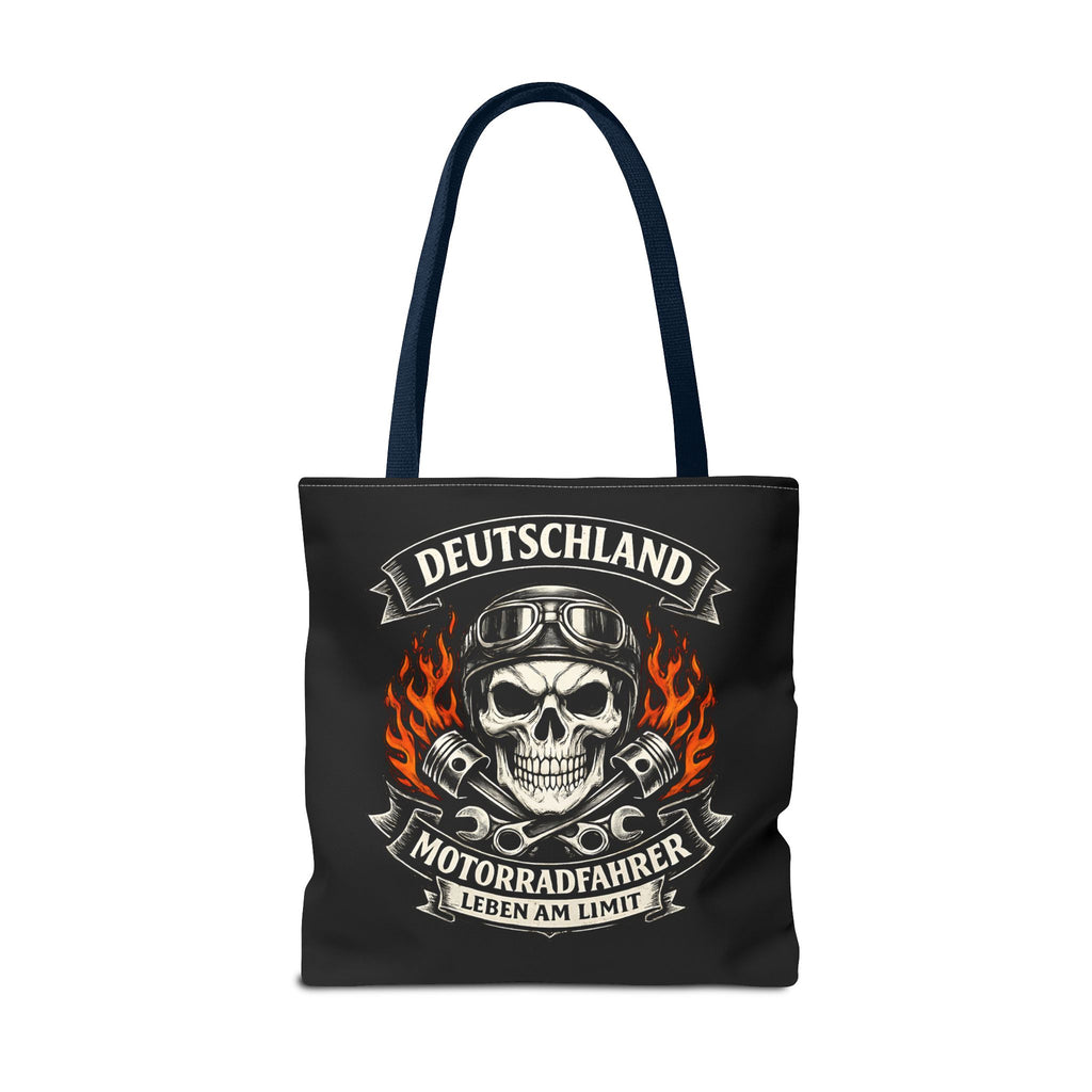 Motorradfahrer Stofftasche – Deutschland Biker Totenkopf Motiv