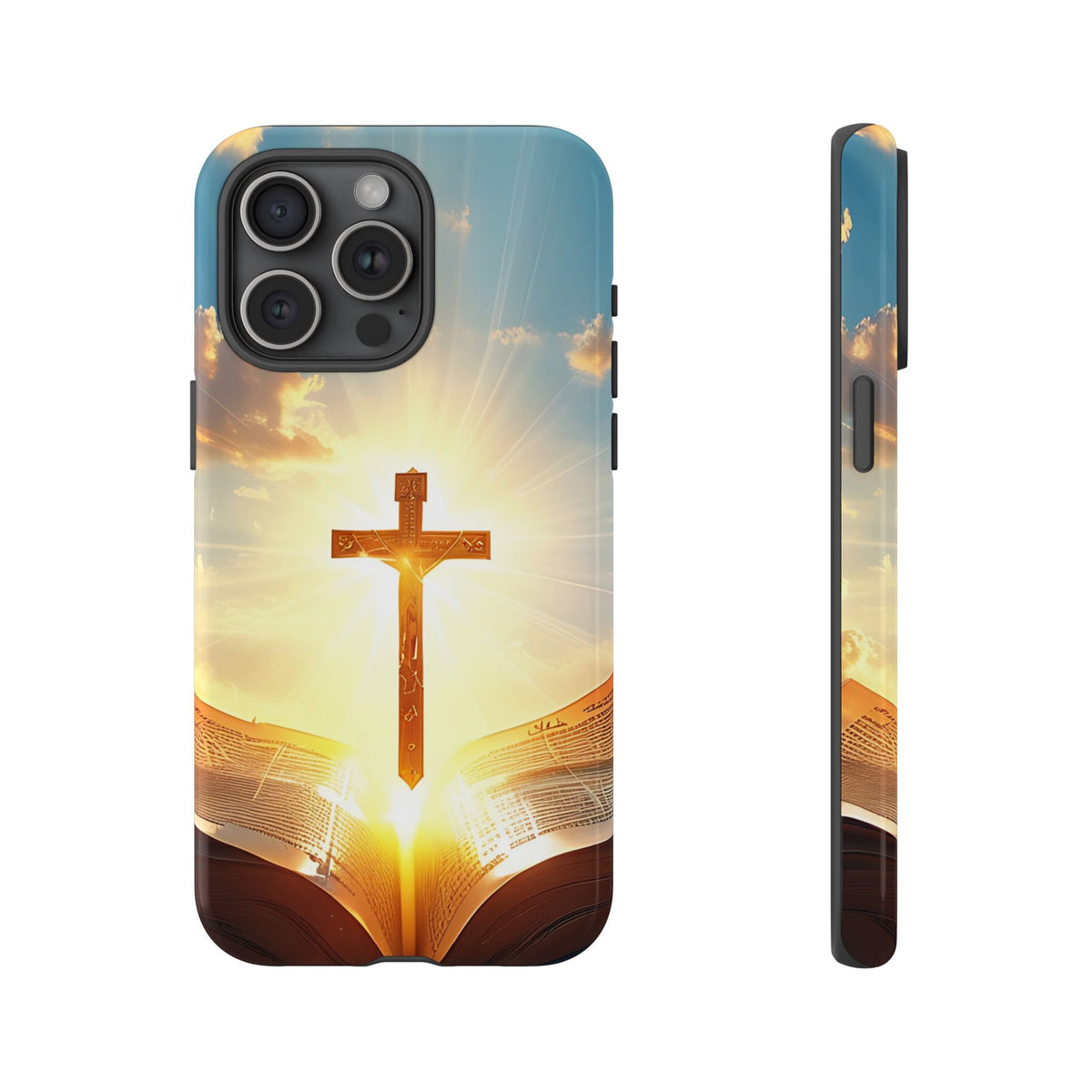 Christliches Kreuz & Bibel Robuste Handyhülle – Glaubensdesign
