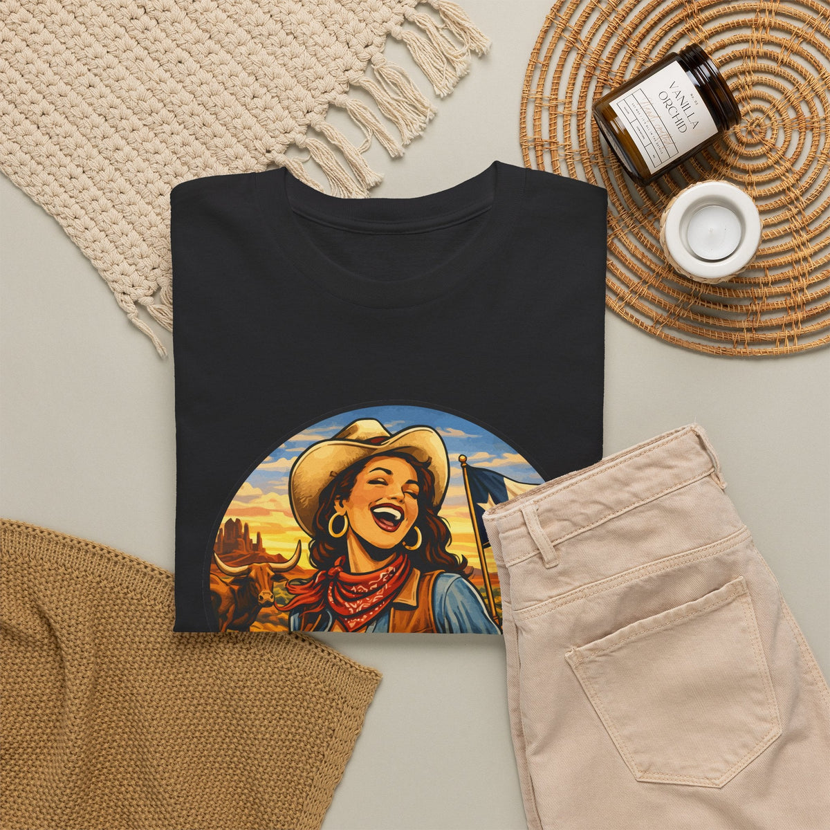 Texas Cowgirl T-Shirt – Vintage Western Texas Grafik-T-Shirt