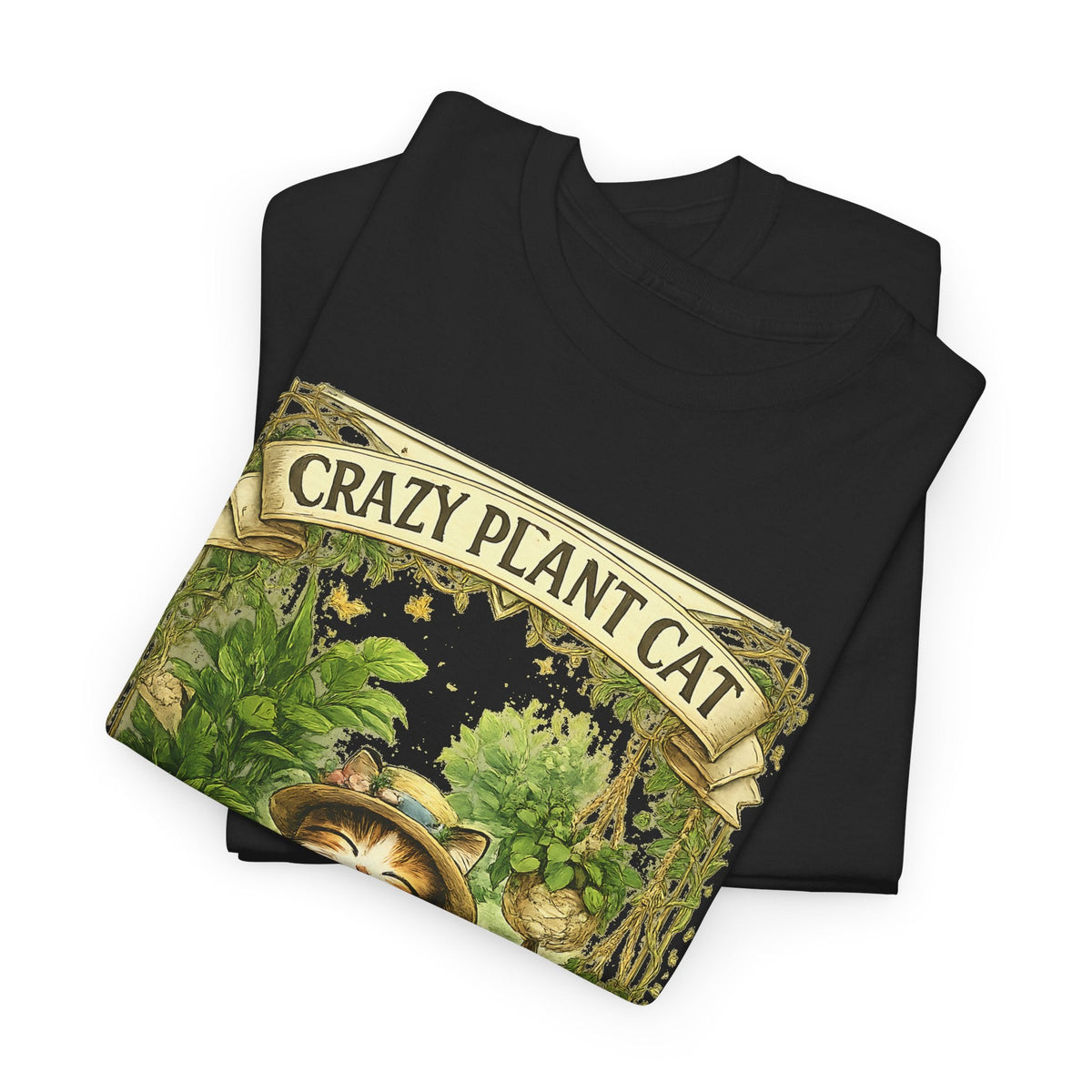 Crazy Plant Cat T-Shirt – Katze & Zimmerpflanzen Grafik-T-Shirt