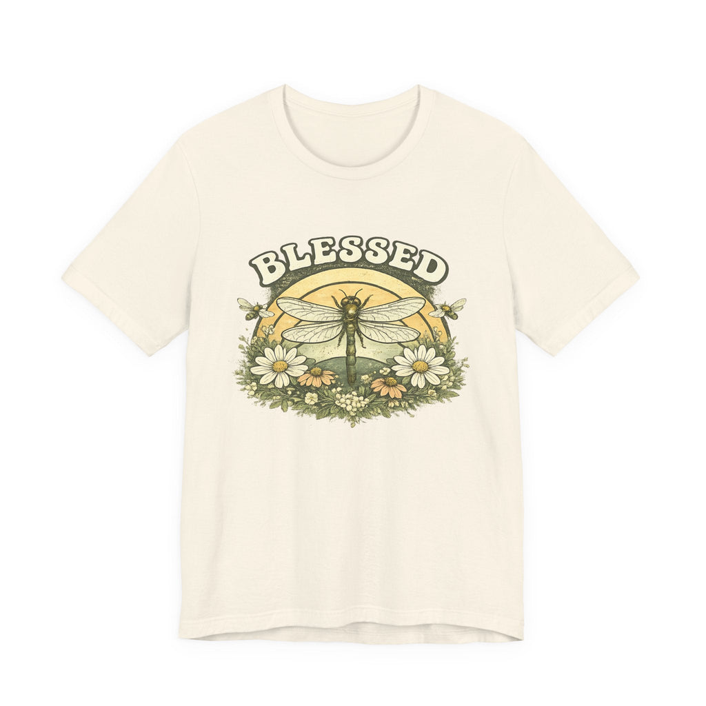 Blessed Dragonfly T-Shirt Blumen & Natur T-Shirt Boho & Glaube T-Shirt Vintage-Botanik Graphic