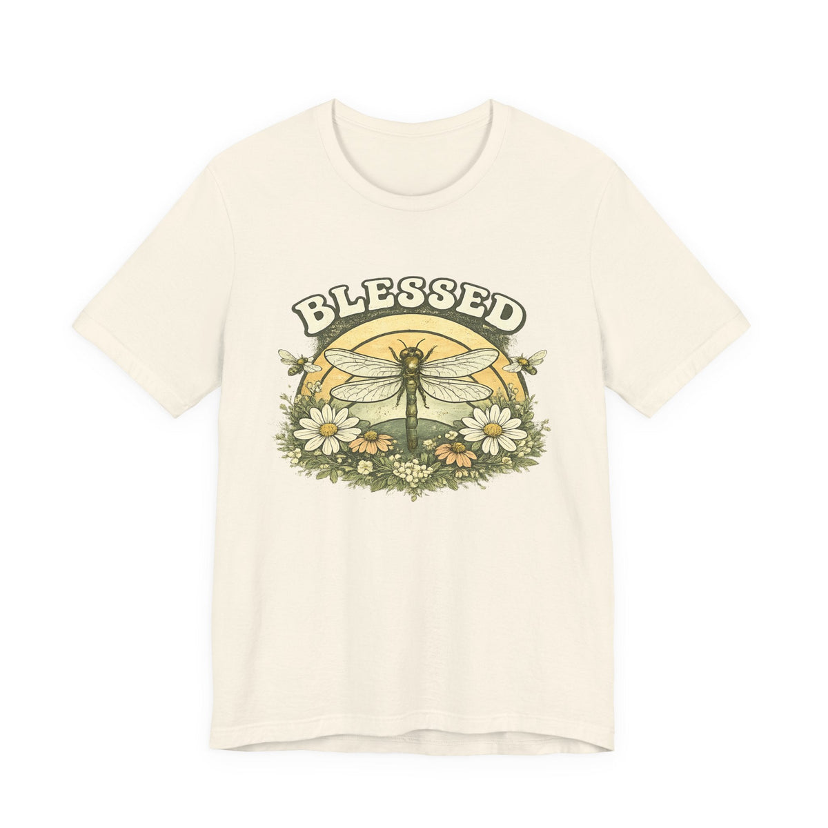 Blessed Dragonfly T-Shirt Blumen & Natur T-Shirt Boho & Glaube T-Shirt Vintage-Botanik Graphic