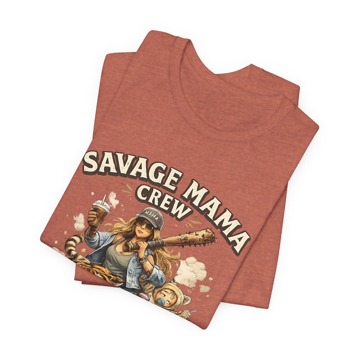 Savage Mama Crew T-Shirt Lustige Mama T-Shirt, Starke Mama Grafik-T-Shirt, Geschenk für coole Mamas
