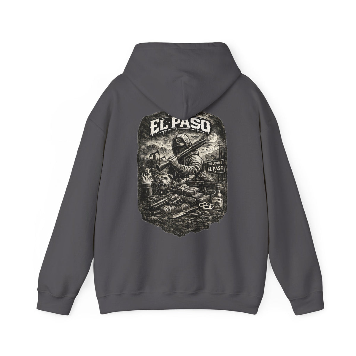 El Paso Hoodie Texas Border Streetwear, Dark Western Graphic Hoodie, Urban Unisex Hoodie – Kalabula