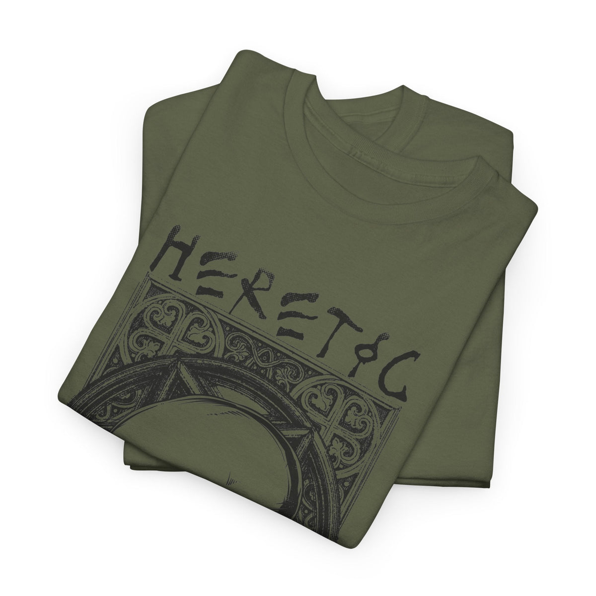 Heretic Skull T-Shirt – Gothic Pentagramm Grafik-T-Shirt