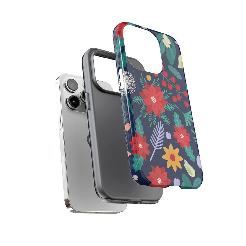 Weihnachtsstern-Blumen Robuste Handyhülle – Festliches Design