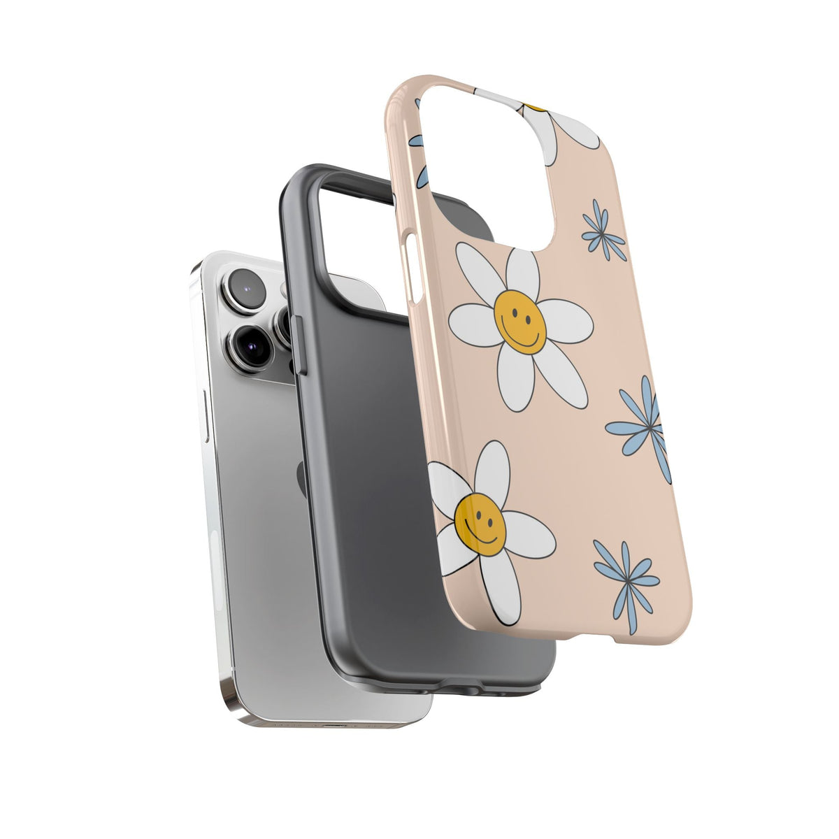 Smiley-Gänseblümchen Robuste Handyhülle – Süßes Retro-Blumendesign