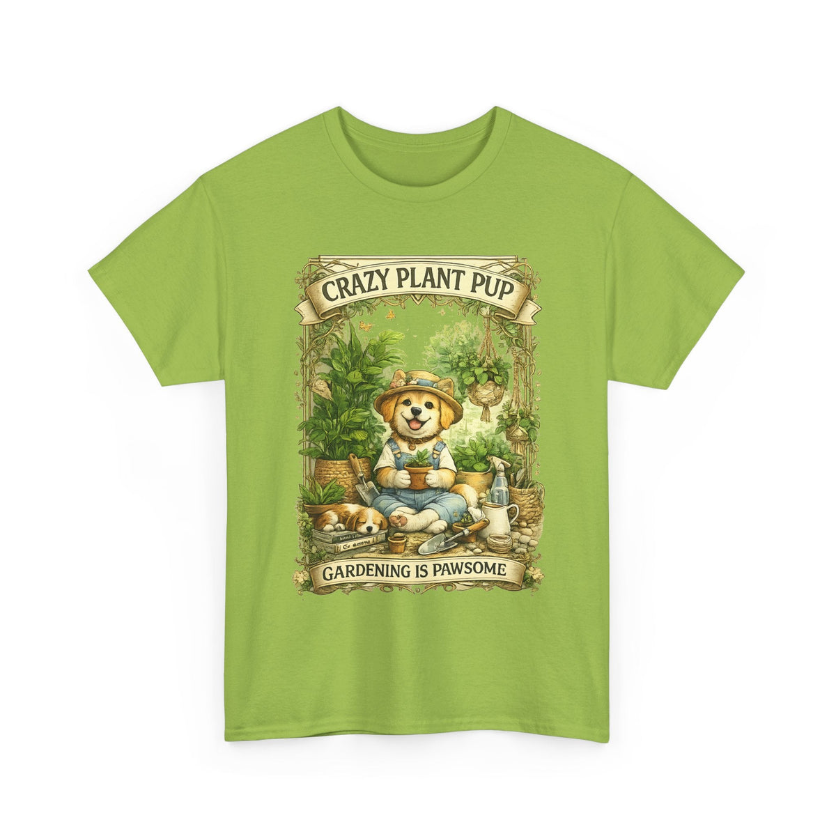 Crazy Plant Pup T-Shirt – Lustiger Hund & Pflanzenfan Grafik-T-Shirt