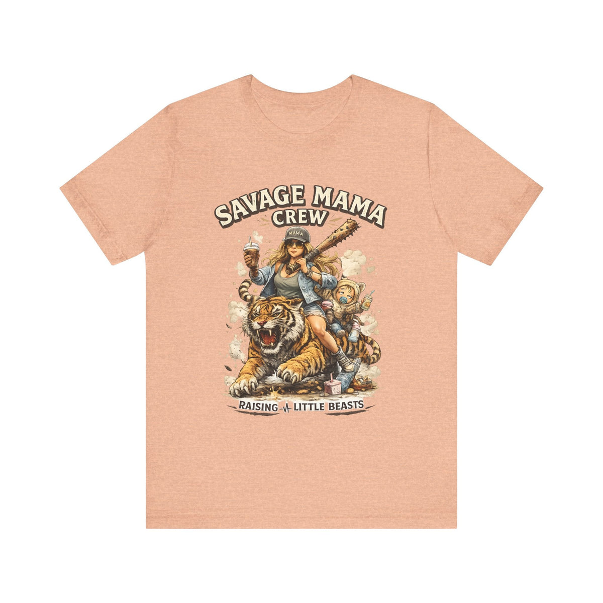 Savage Mama Crew T-Shirt Lustige Mama T-Shirt, Starke Mama Grafik-T-Shirt, Geschenk für coole Mamas