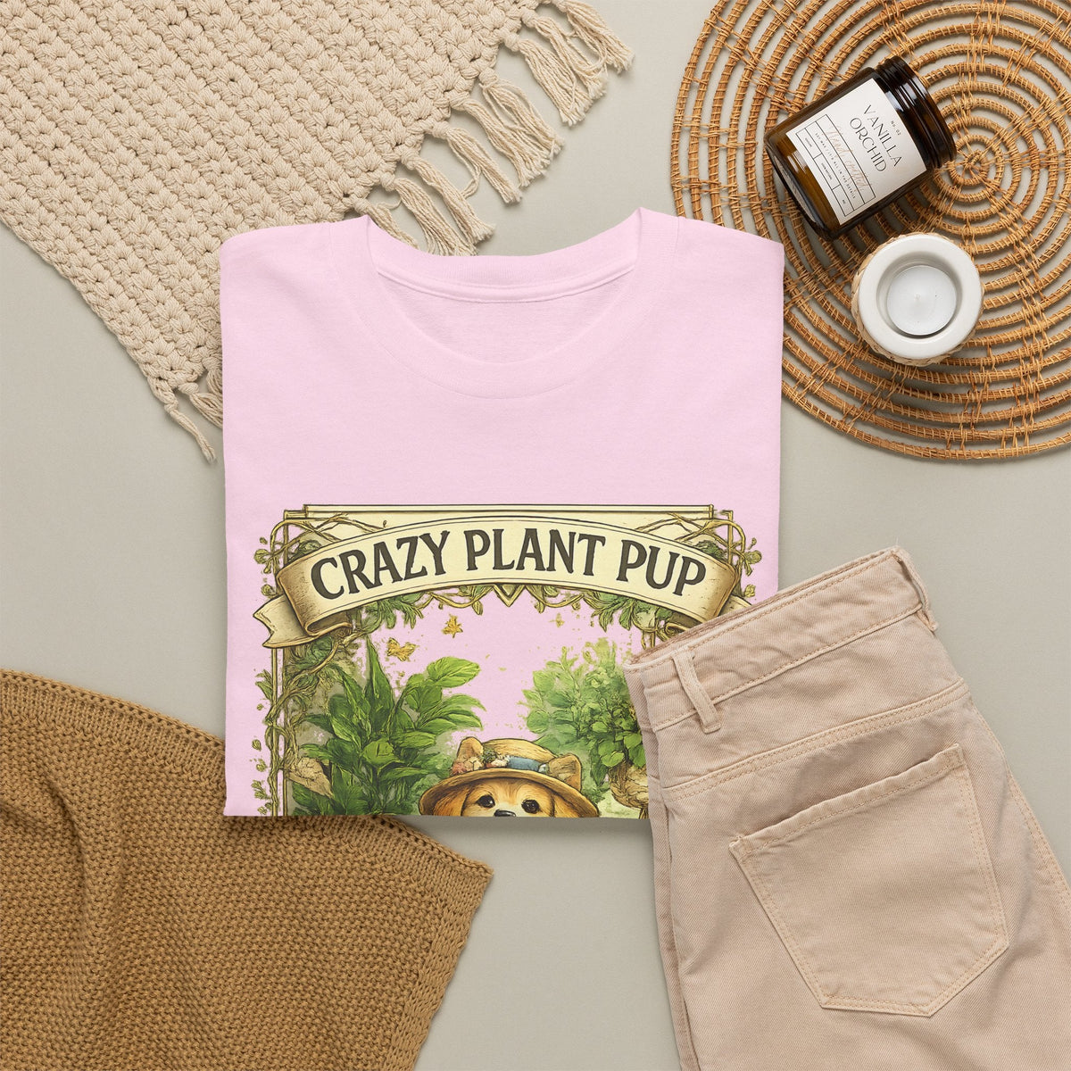 Crazy Plant Pup T-Shirt – Lustiger Hund & Pflanzenfan Grafik-T-Shirt