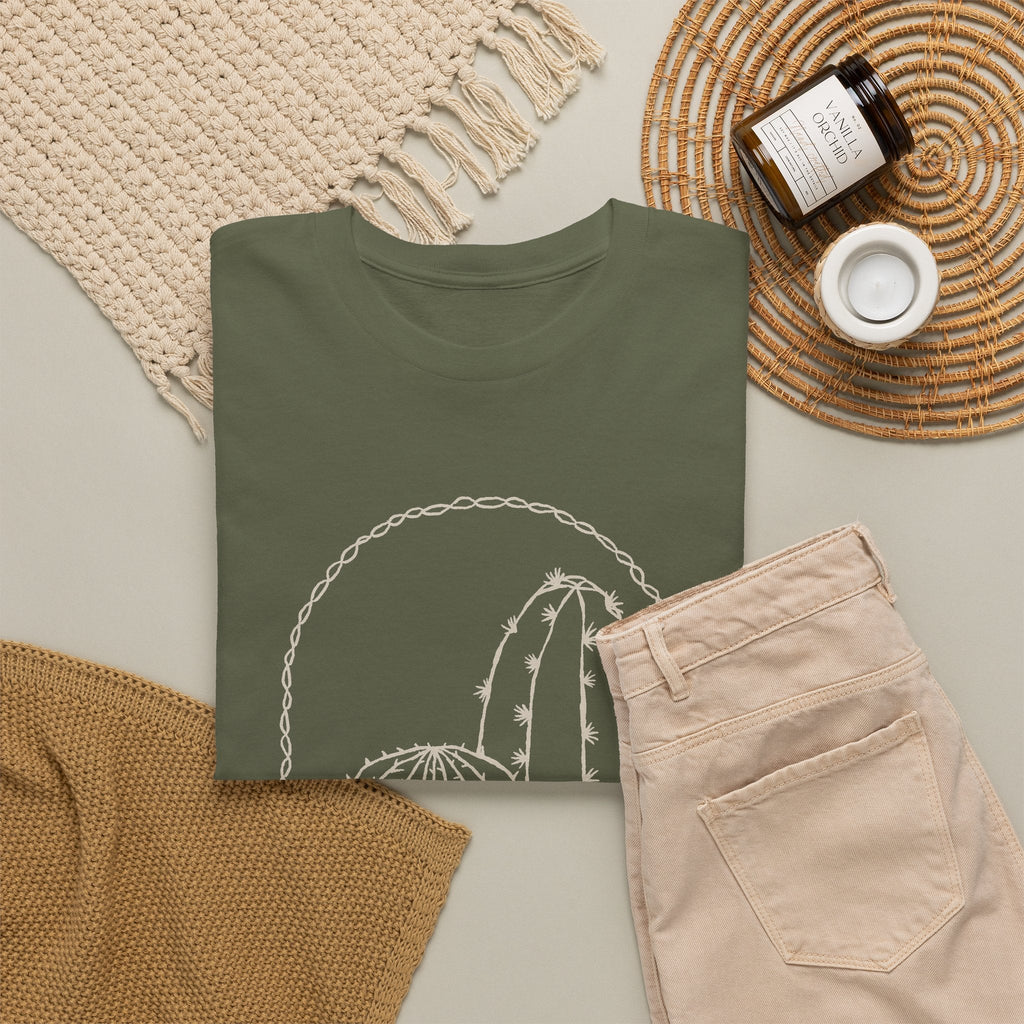 Minimal Cactus T-Shirt – Wüsten-Line-Art Unisex Grafik-T-Shirt