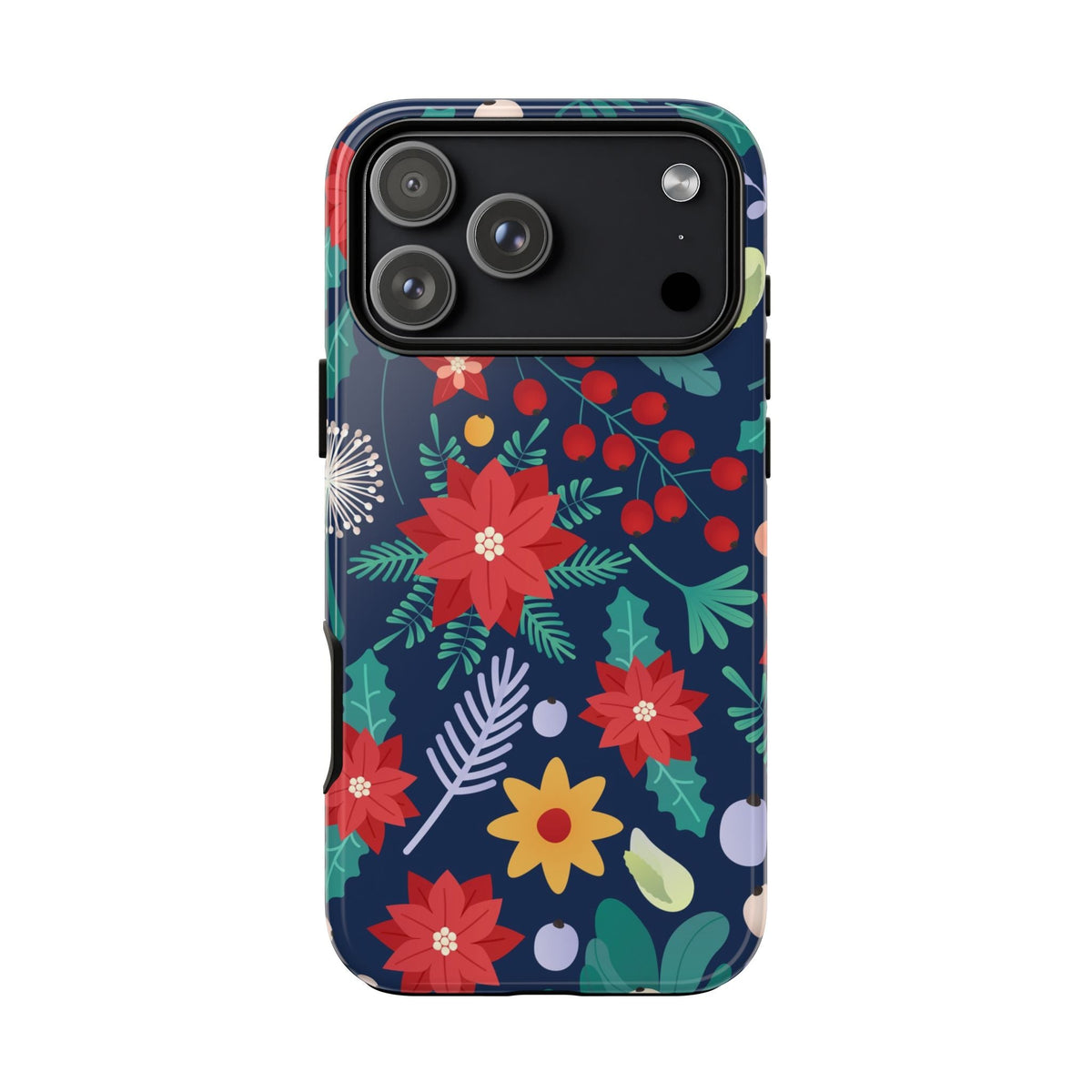 Weihnachtsstern-Blumen Robuste Handyhülle – Festliches Design