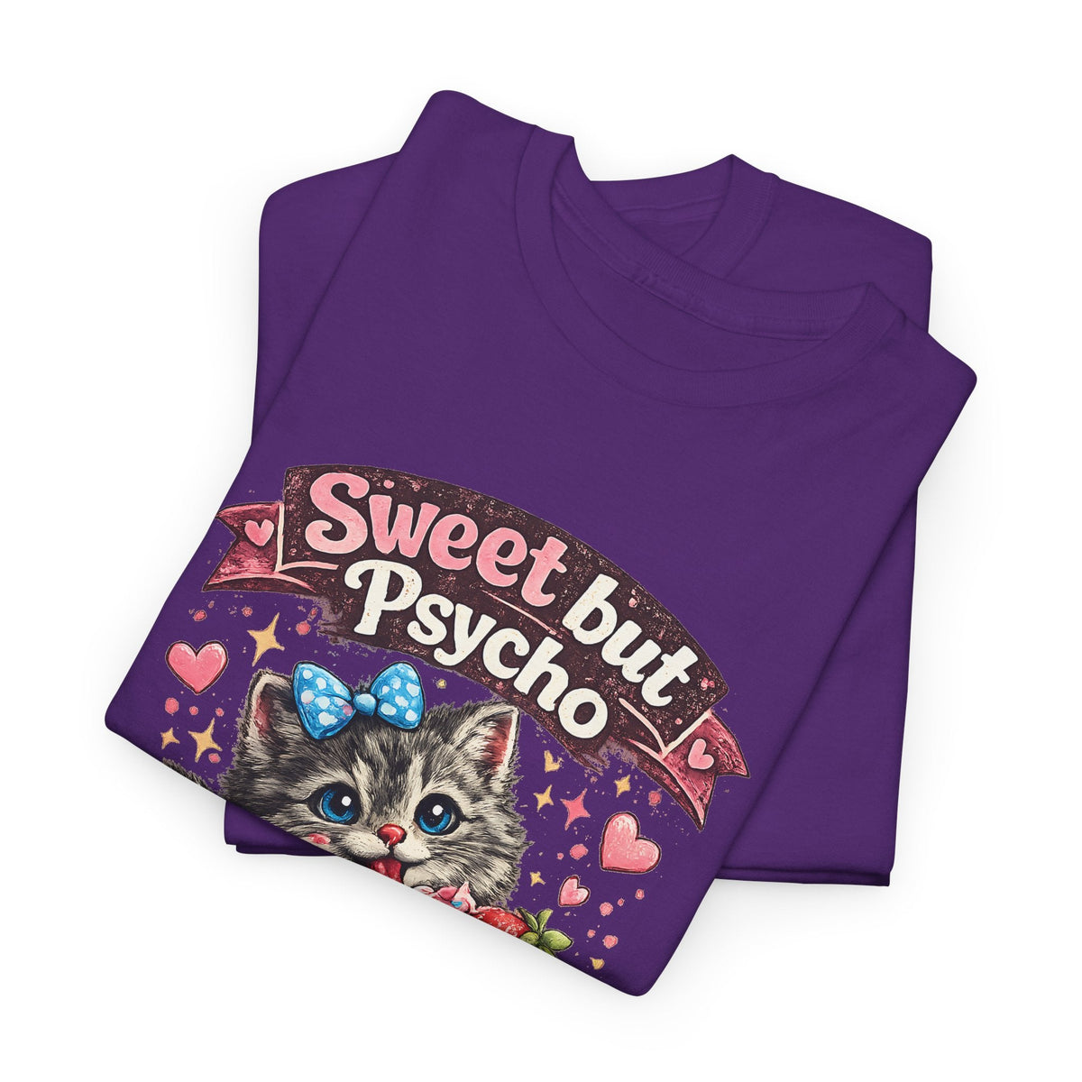 “Sweet But Psycho” T-Shirt – Süße lustige Kawaii-Katze Grafik-T-Shirt