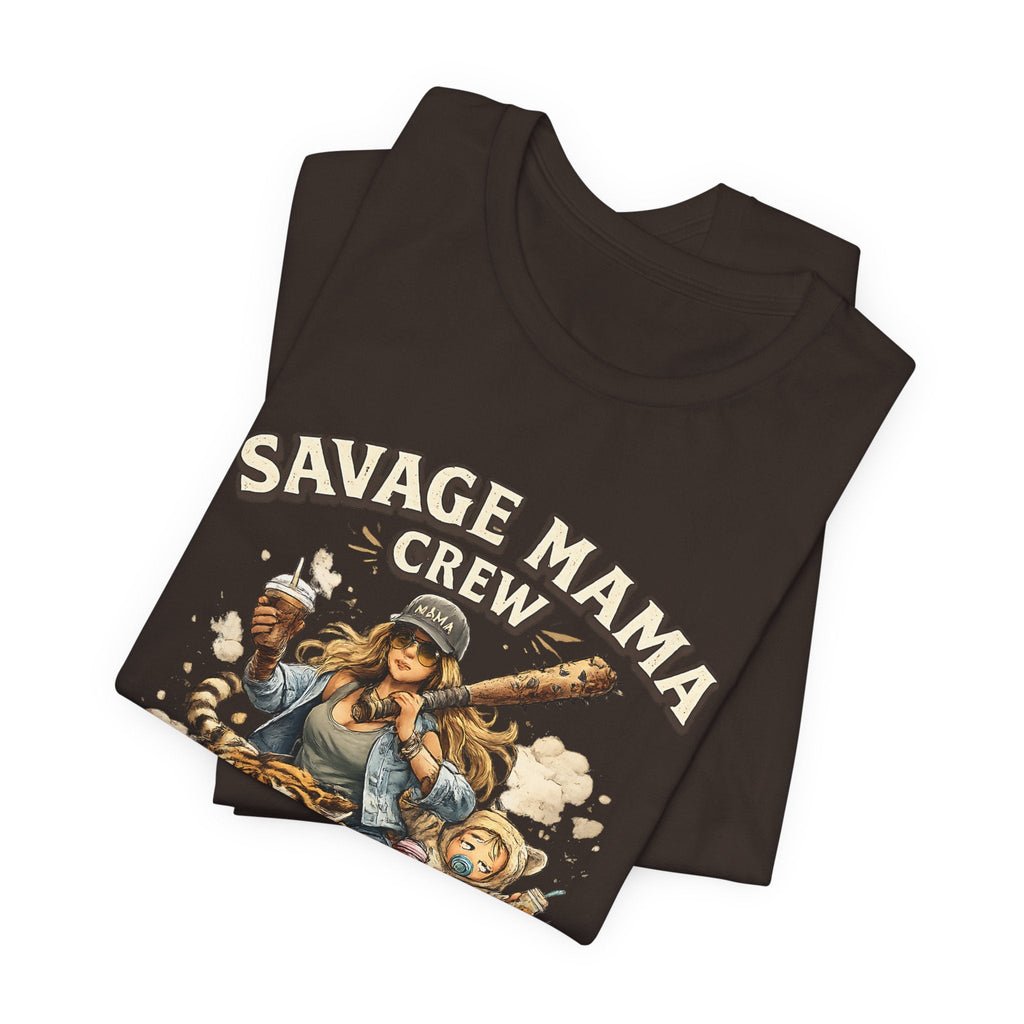 Savage Mama Crew T-Shirt Lustige Mama T-Shirt, Starke Mama Grafik-T-Shirt, Geschenk für coole Mamas