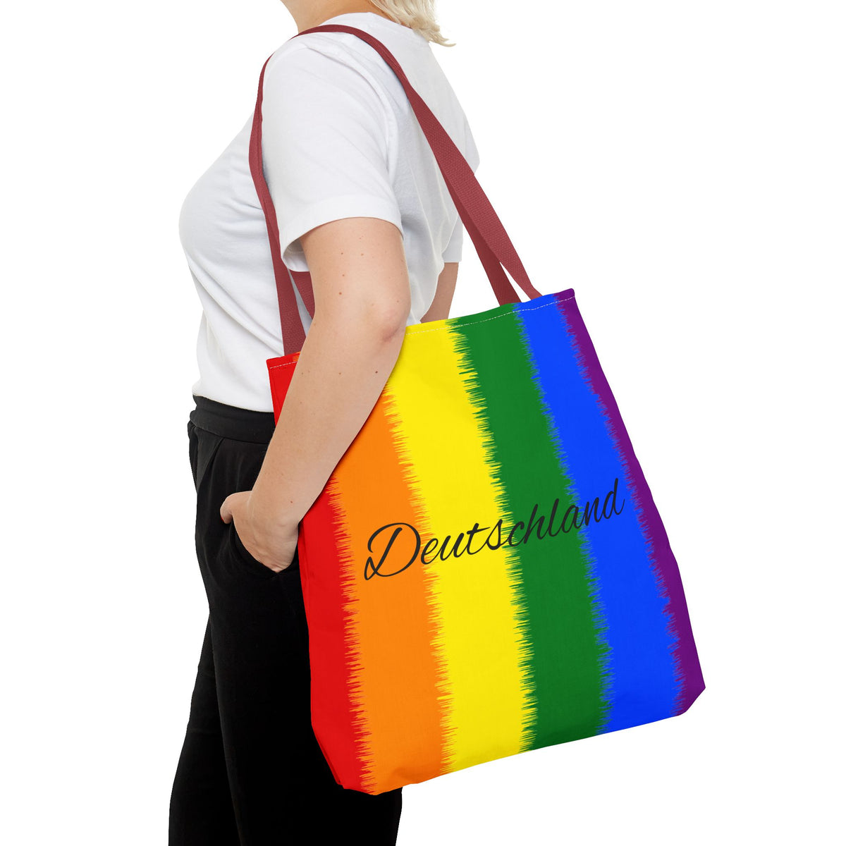 Deutschland Stofftasche – Buntes Regenbogen Design